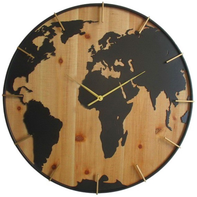Horloge murale mappemonde