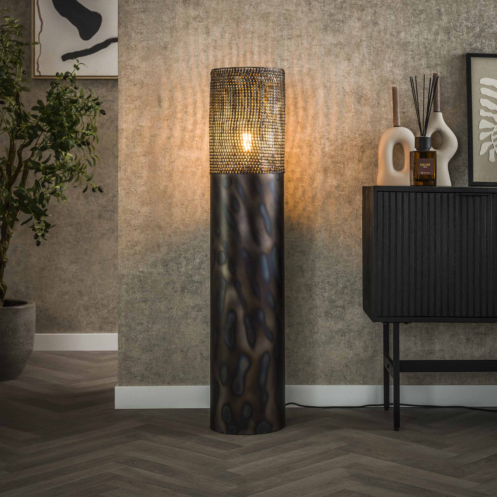 Lampadaire cylindrique ajouré 120 cm RALF