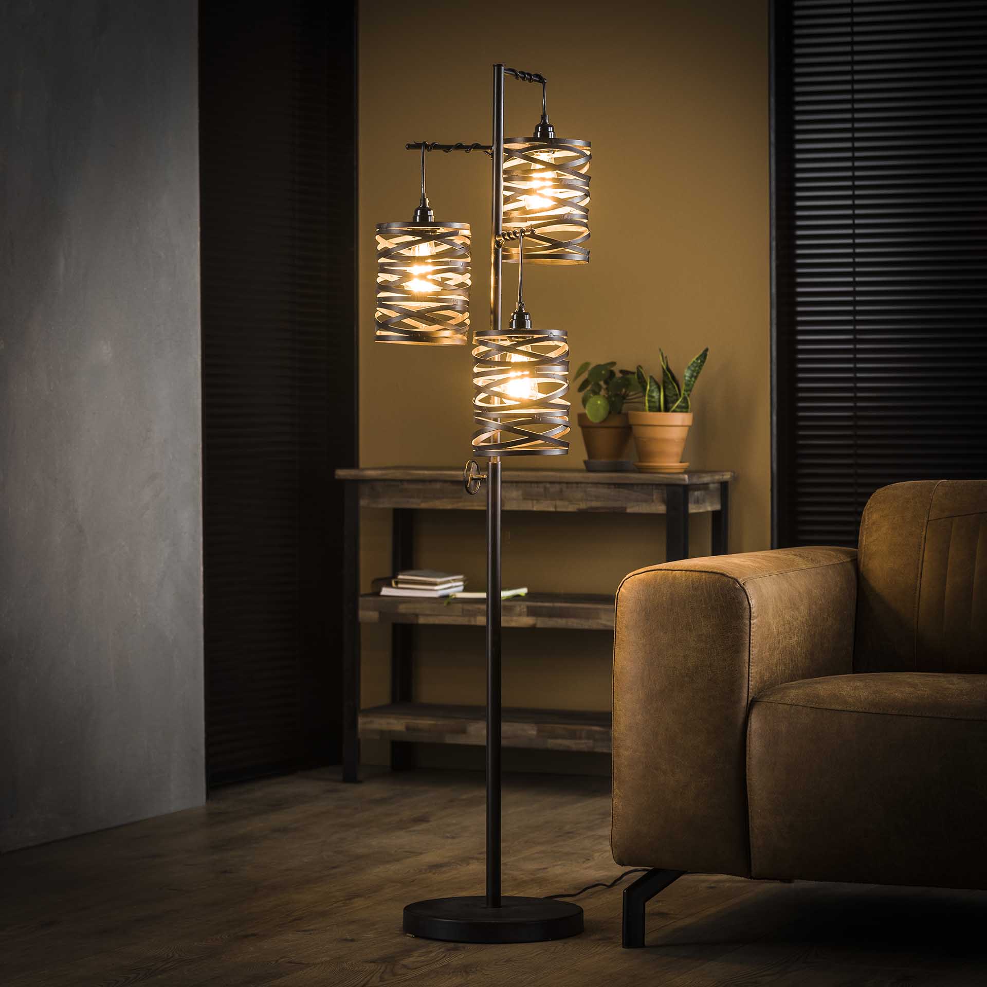Lampadaire ruban 3 abat-jours RALF