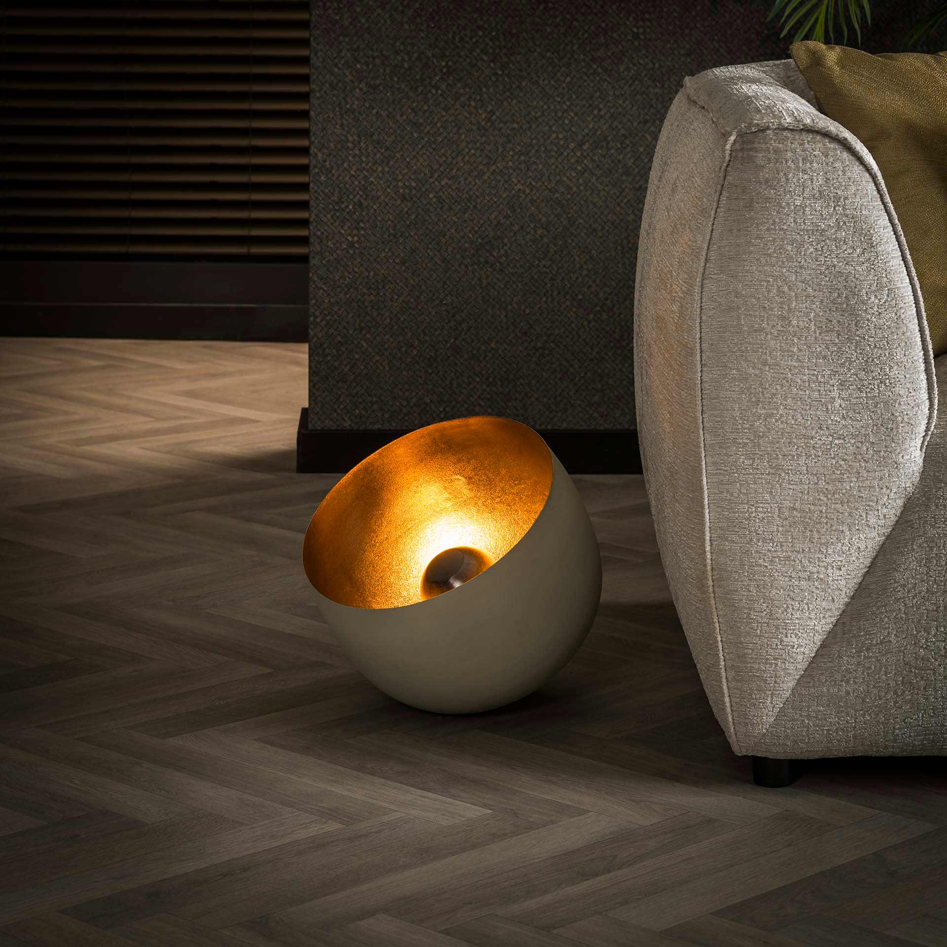 Lampe à poser cloche finition gris naturel ø 36 cm RALF