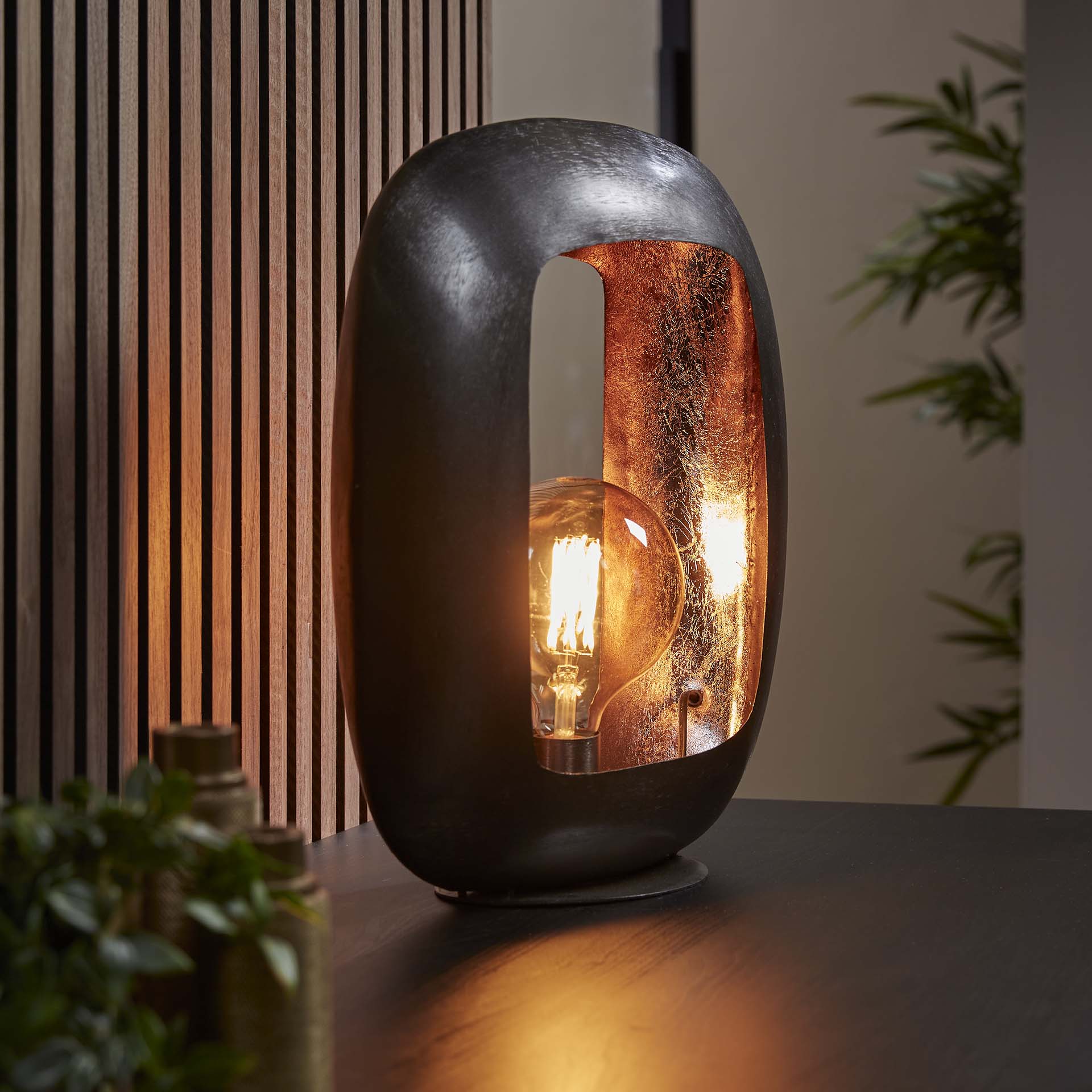 Lampe noire avec cadre épais 44 cm RALF