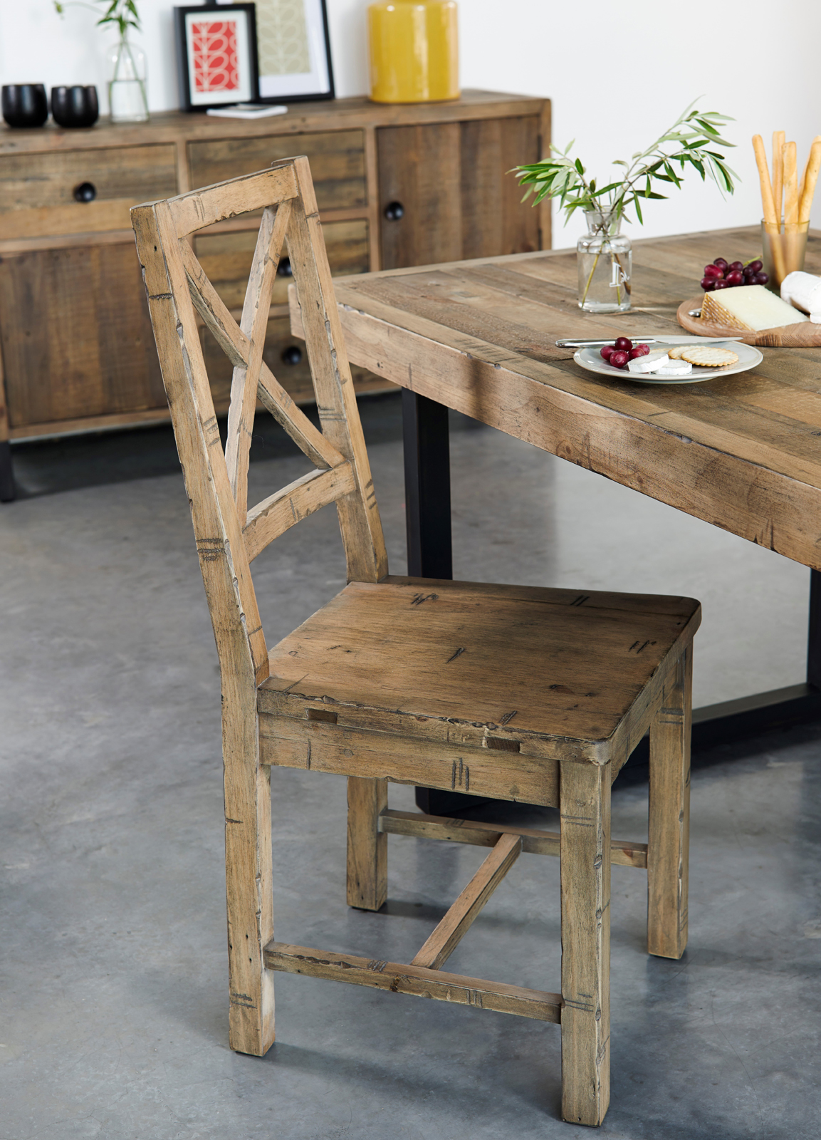 Chaise en bois recyclé BRISBANE (lot de 2)