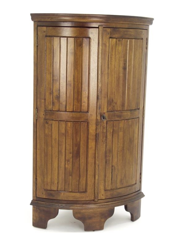 Meuble d'angle de rangement hévéa 70x53x125cm TRADITION