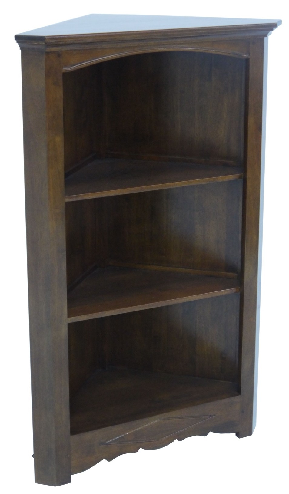 Meuble de rangement d'angle ouvert Hévéa 3 niches 78x45x124cm TRADITION