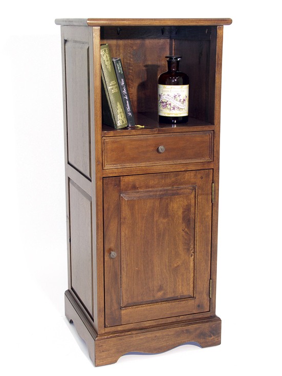Meuble de rangement Hévéa 1 porte, 1 tiroir, 1 niche 45x42x107cm TRADITION