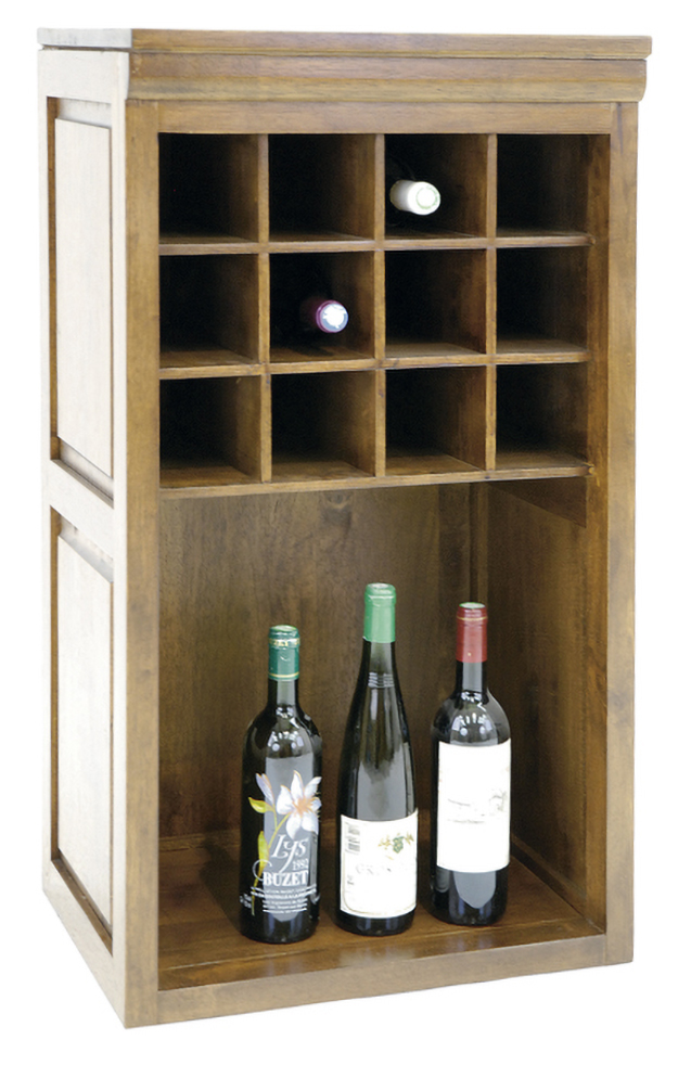 Meuble range bouteilles hévéa 49x38x88cm TRADITION