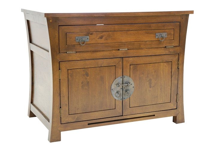 Meuble tv asiatique chinois hévéa 93cm MAORI
