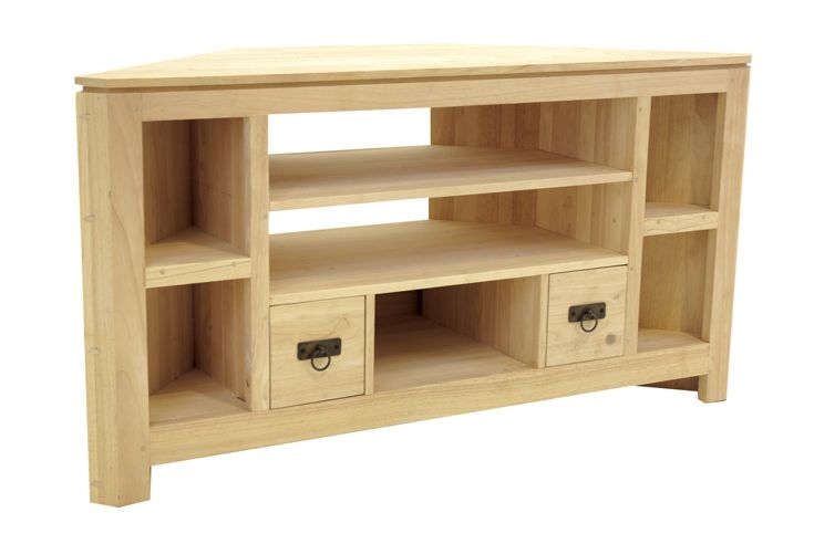 Meuble TV d'angle bois massif HELENA