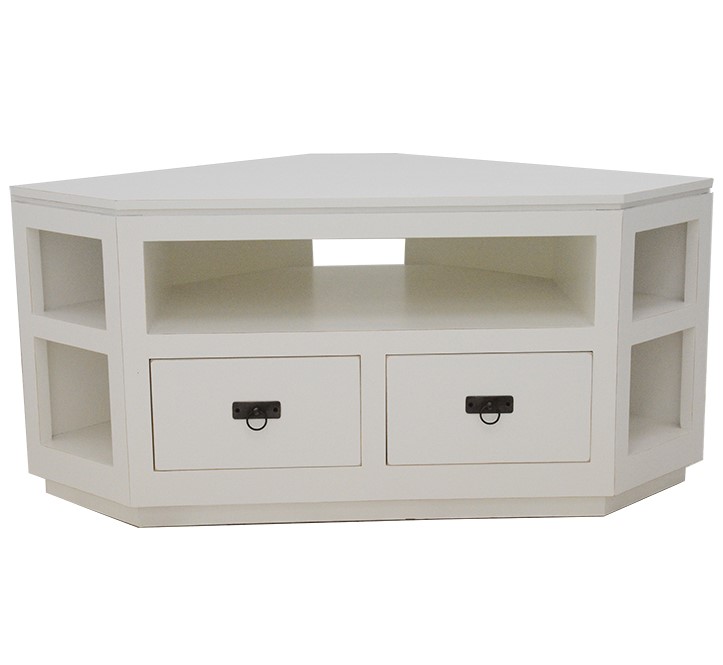 Meuble TV d'angle hévéa 120cm HELENA