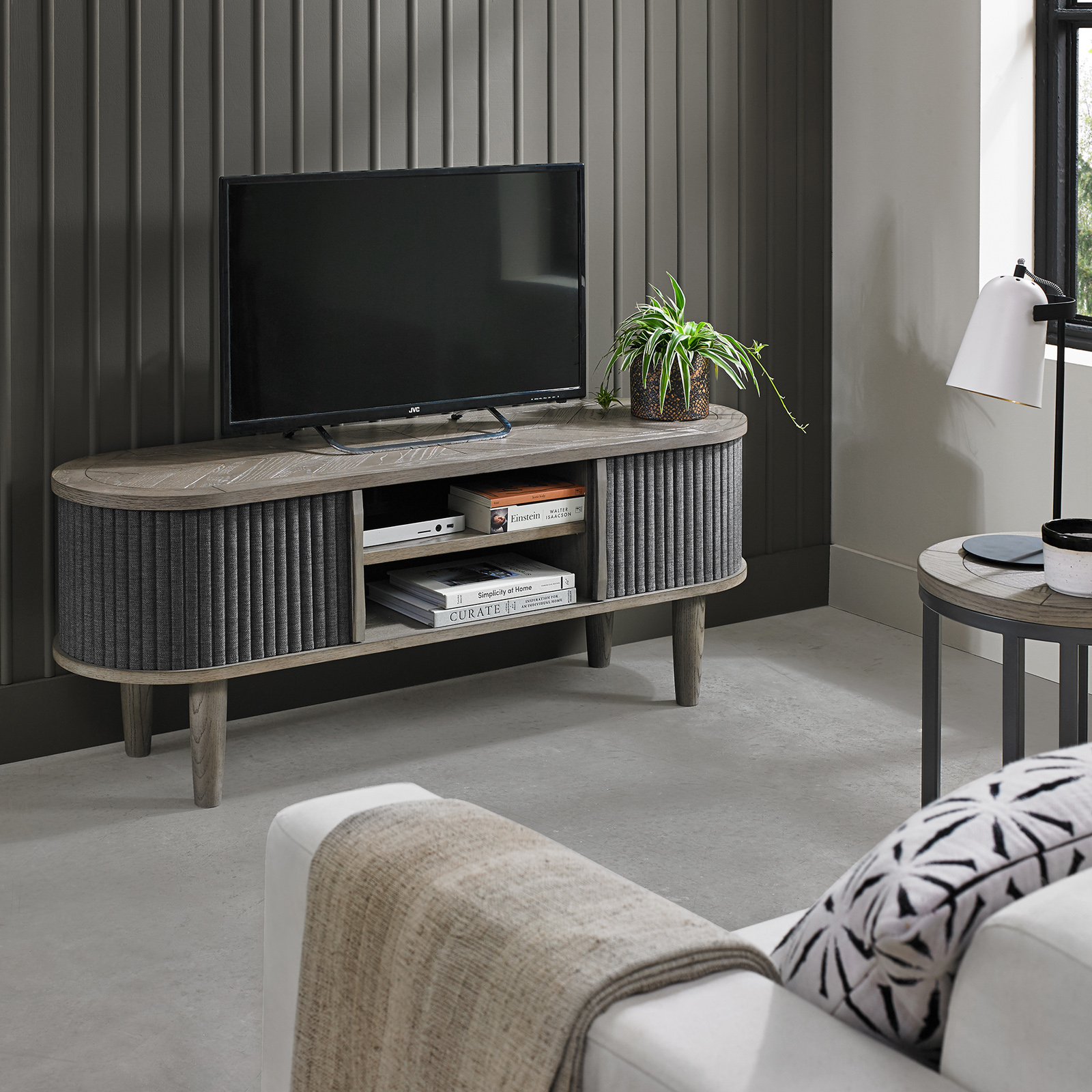 Meuble tv en bois avec accordéon HOUSTON