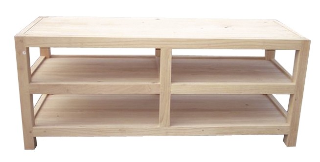 Meuble TV Hévéa 4 niches 120x45x50cm HELENA