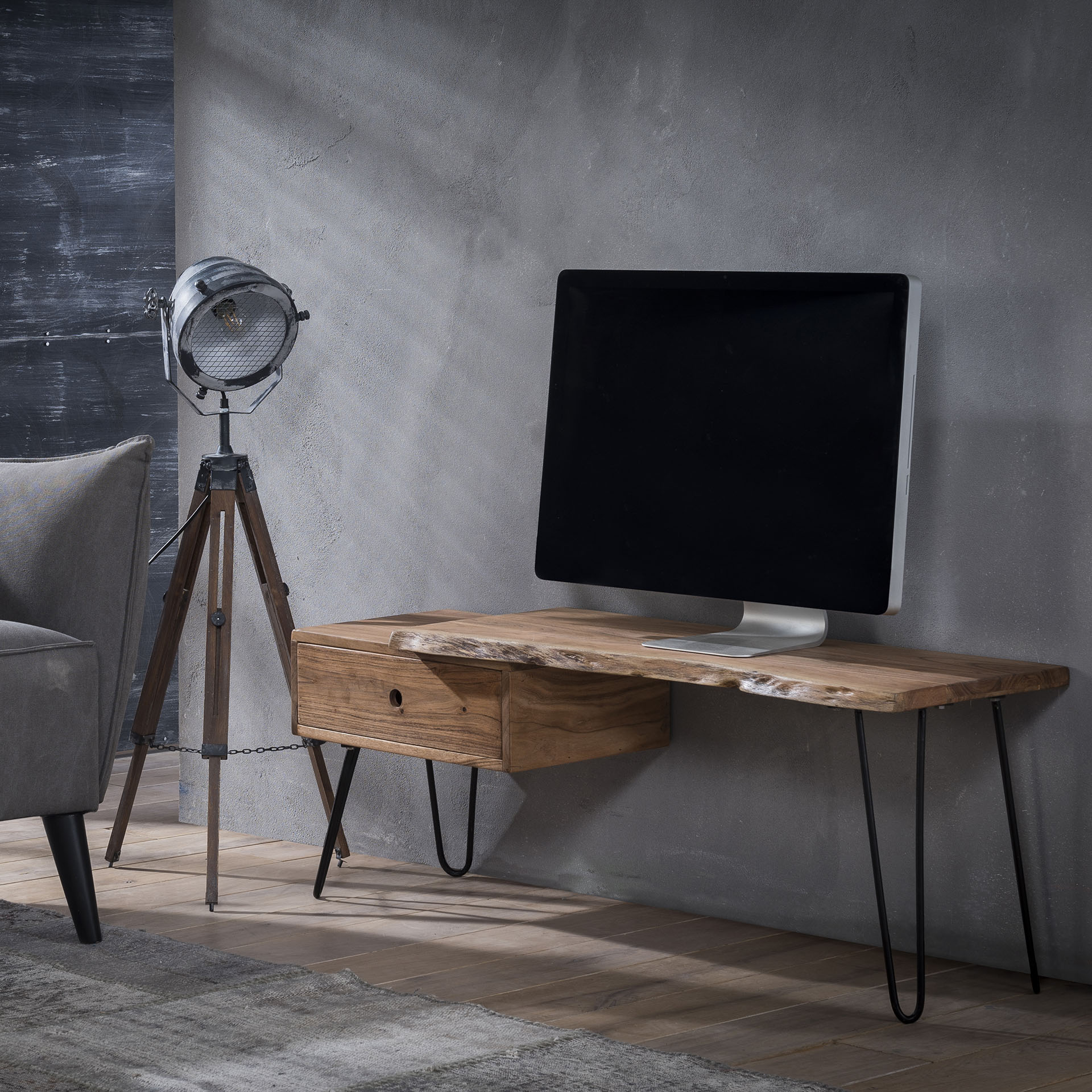 Meuble TV scandinave bois massif MELBOURNE