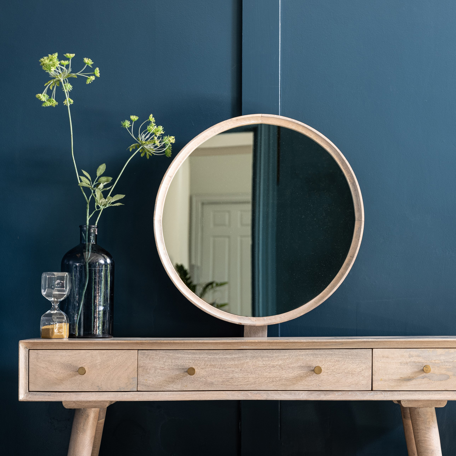 Miroir rond pour console de chambre THANE