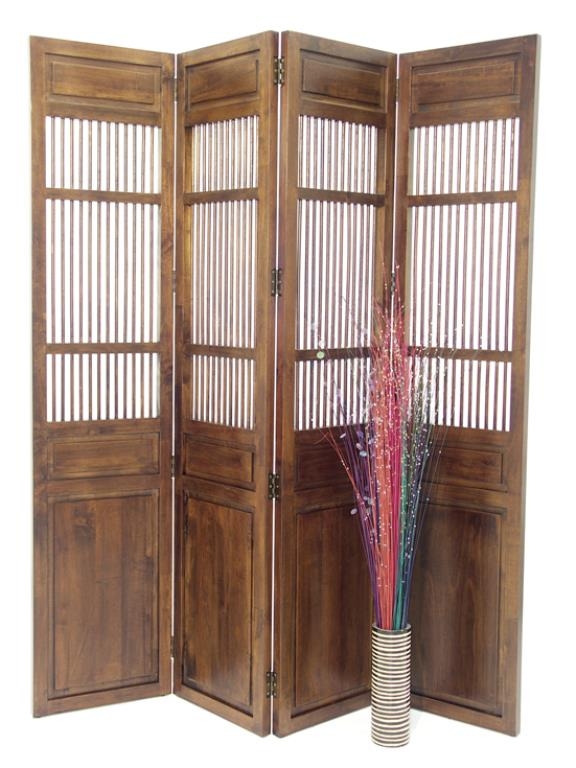 Paravent 4 volets hévéa 40x180cm TRADITION