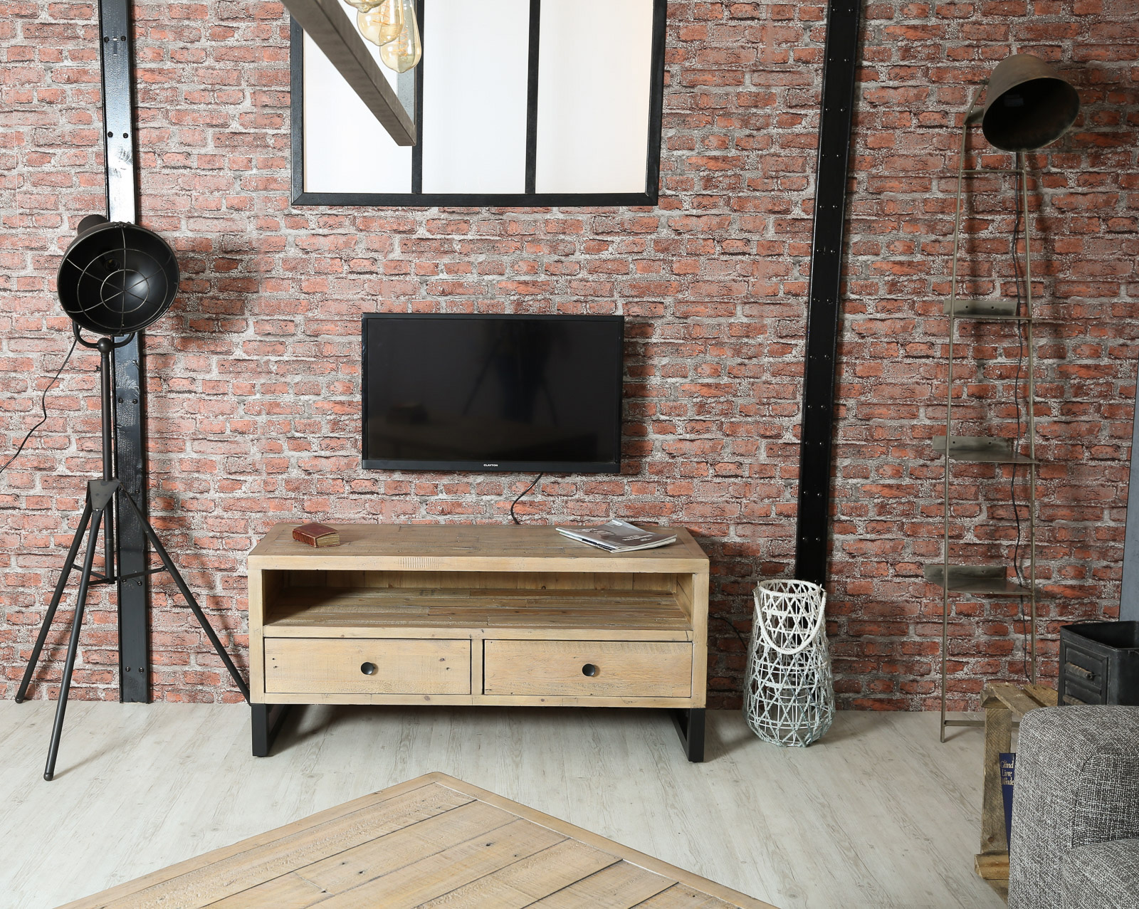 Petit meuble tv en bois recyclé AUCKLAND