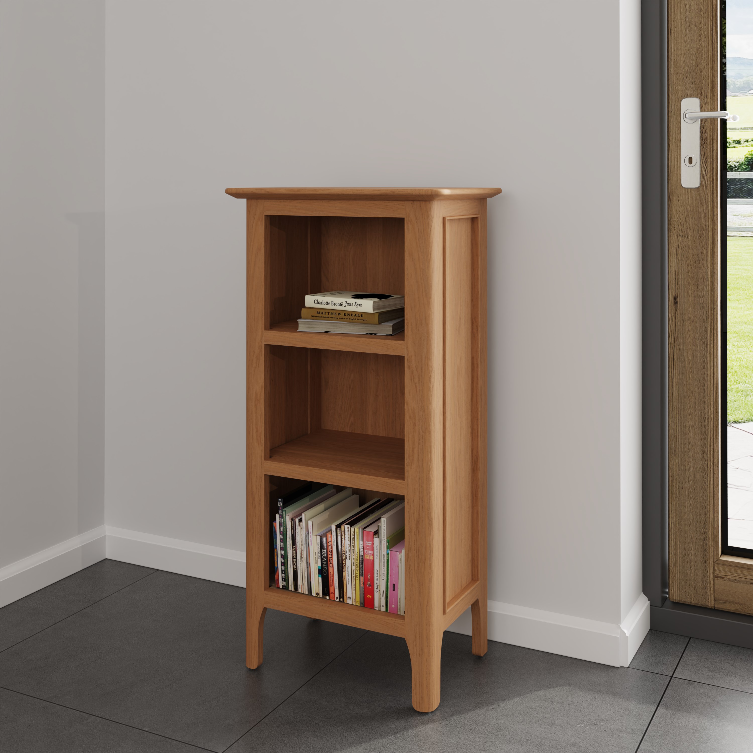 Petite bibliothèque en bois de chêne blond CRUZ