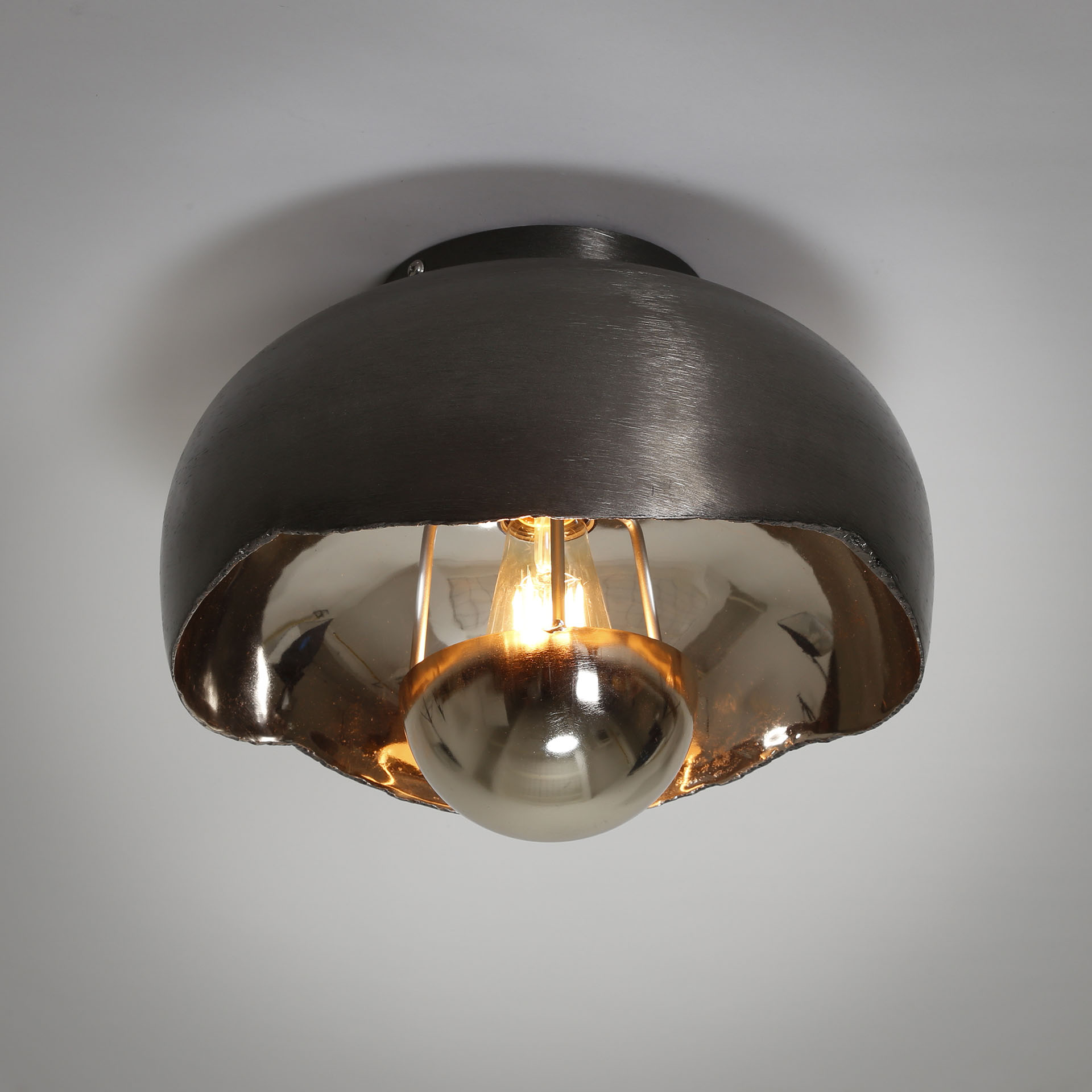 Plafonnier design noir et argent RALF