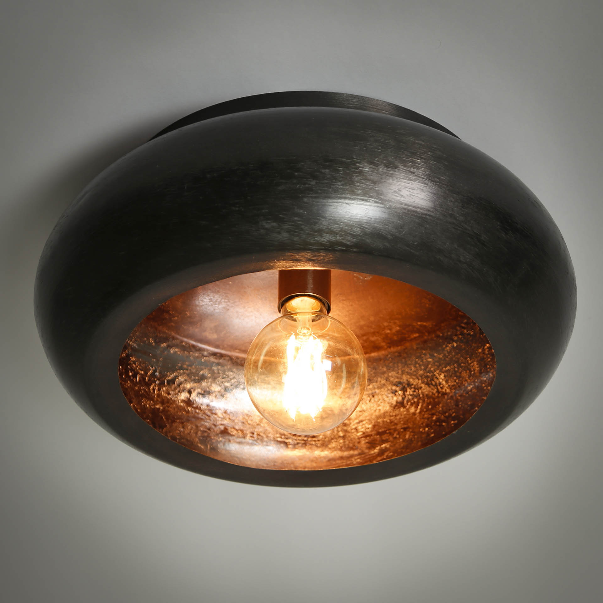 Plafonnier noir en métal D 42 cm RALF