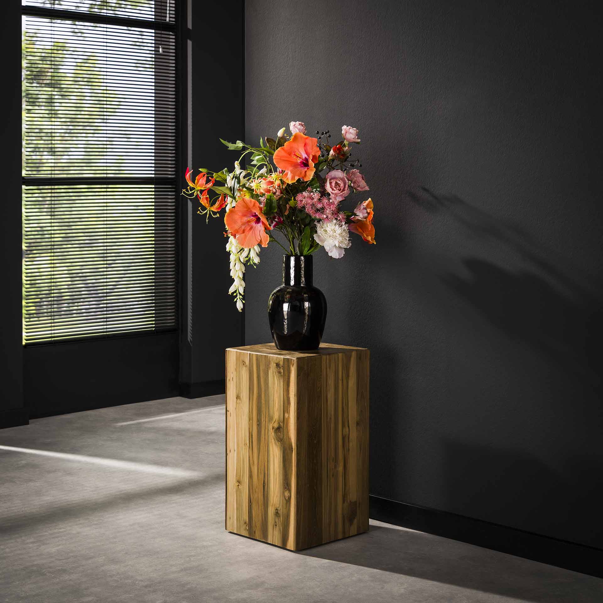 Sellette en bois de teck recyclé forme carrée 65 cm