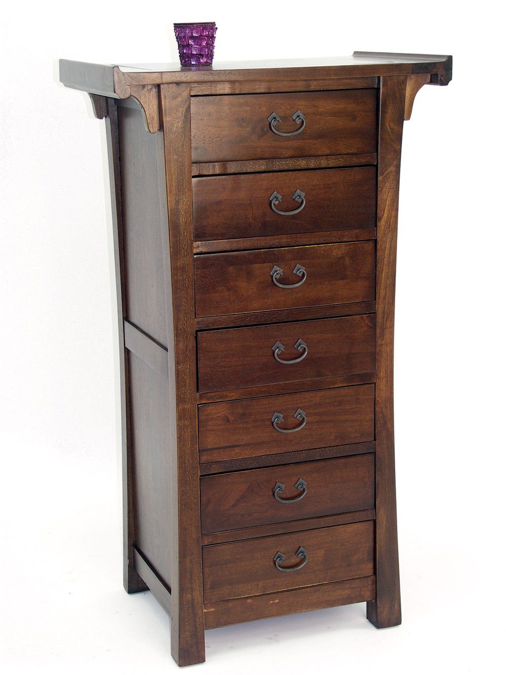 Semainier meuble bois massif style colonial MAORI