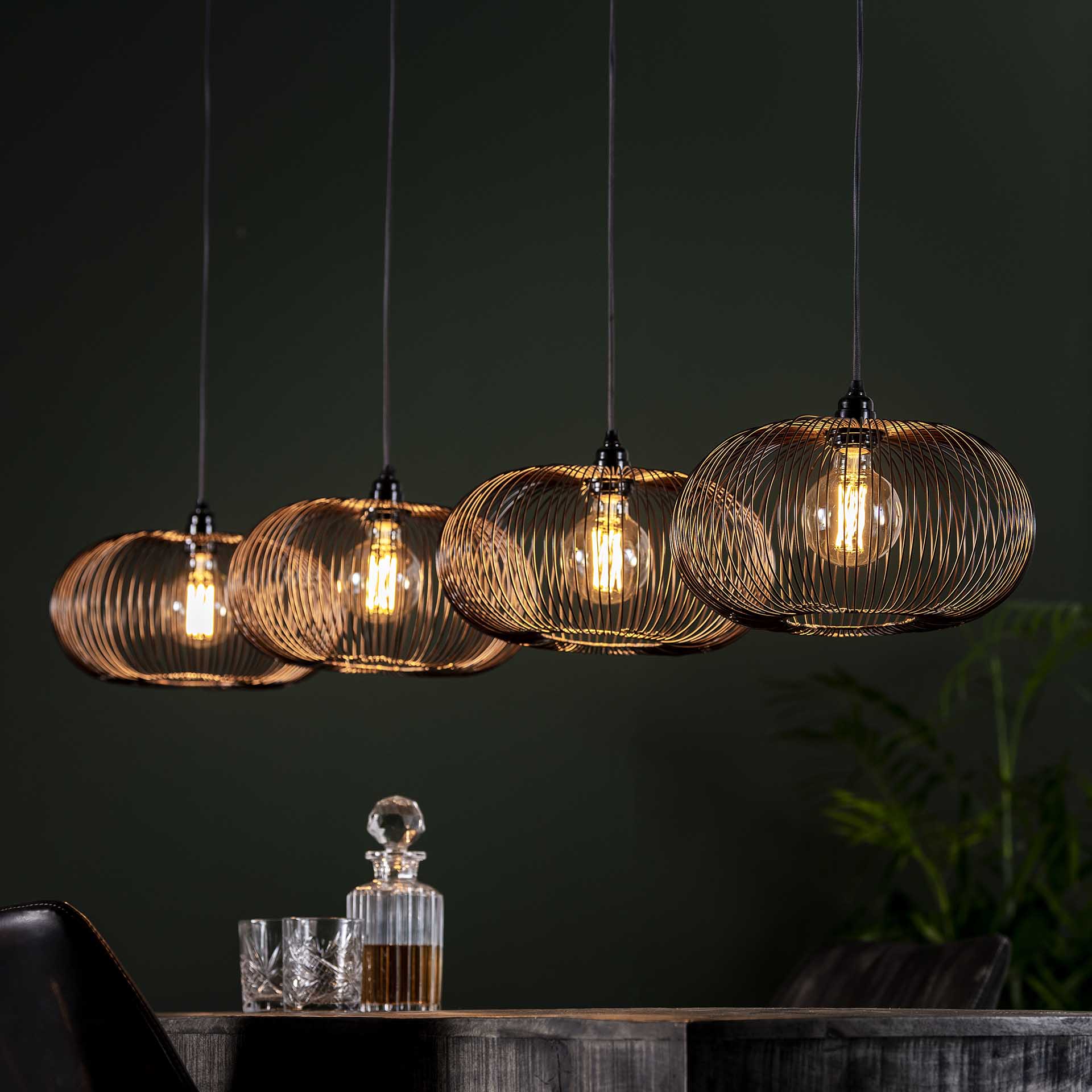 Suspension contemporaine 4 lampes style disques RALF