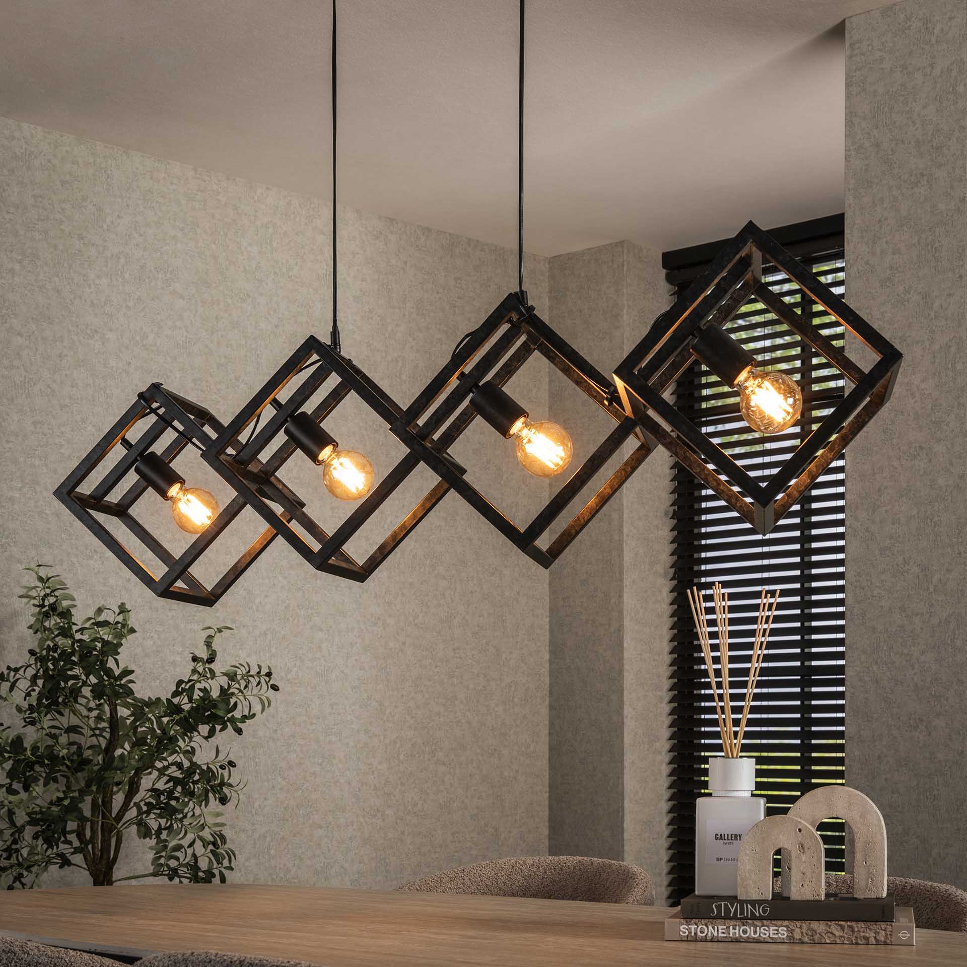 Suspension design 4 cubes en métal RALF