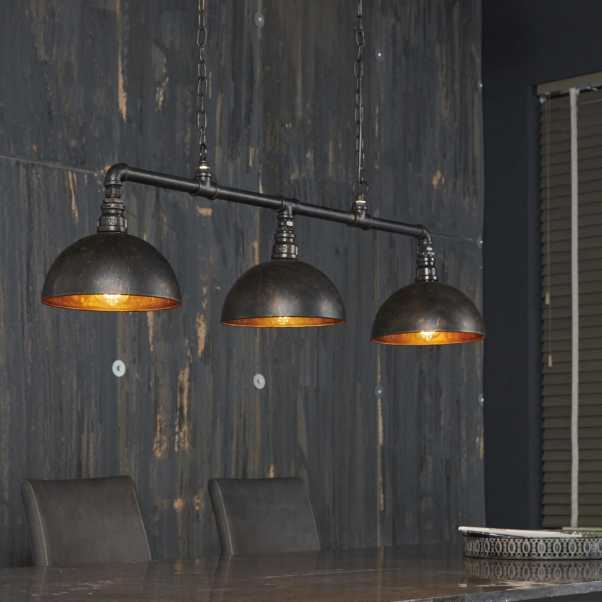 Suspension industrielle tuyau 3 demi-globes TRIBECA