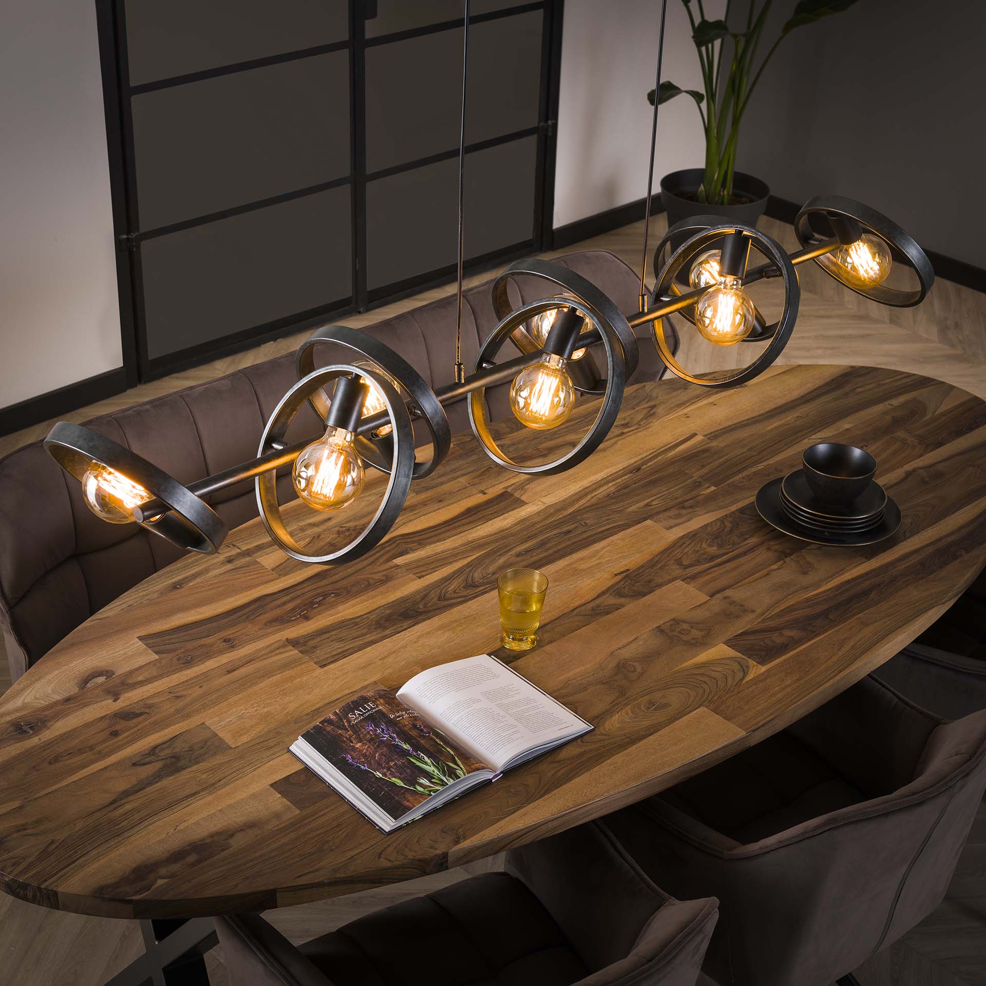Suspension luminaire 8 anneaux RALF