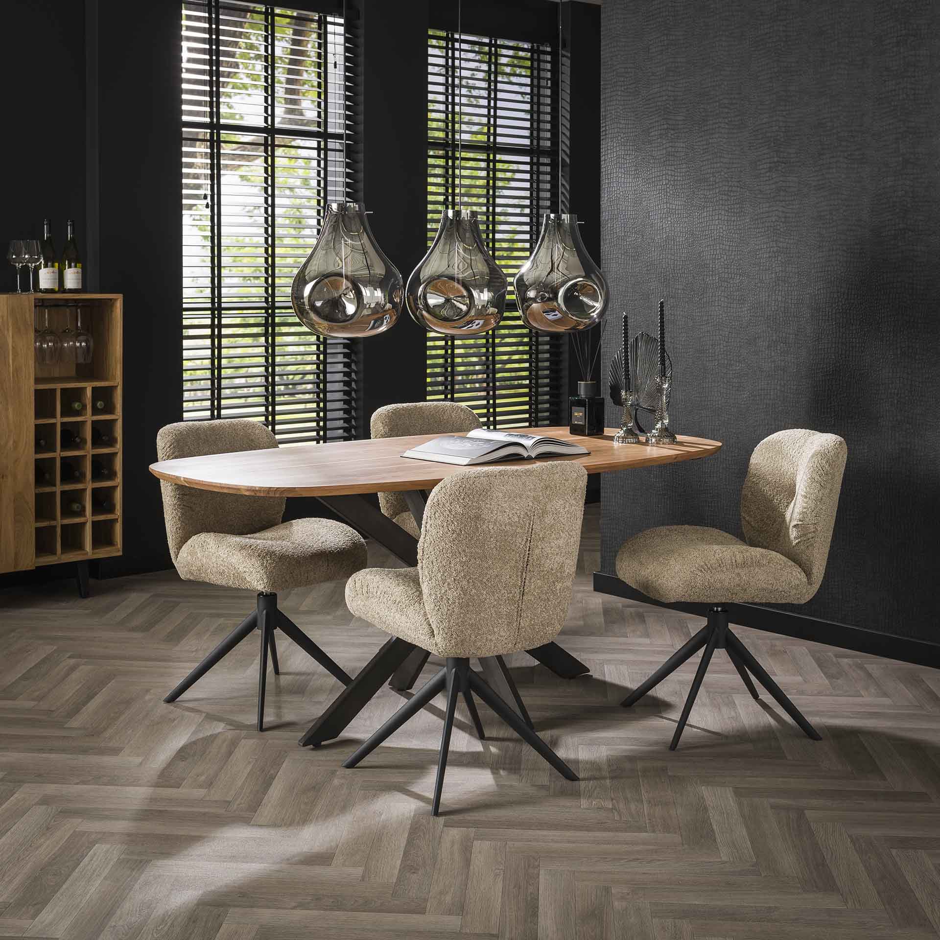 Table à manger en bois massif d'acacia avec bords arrondis 180 cm MELBOURNE