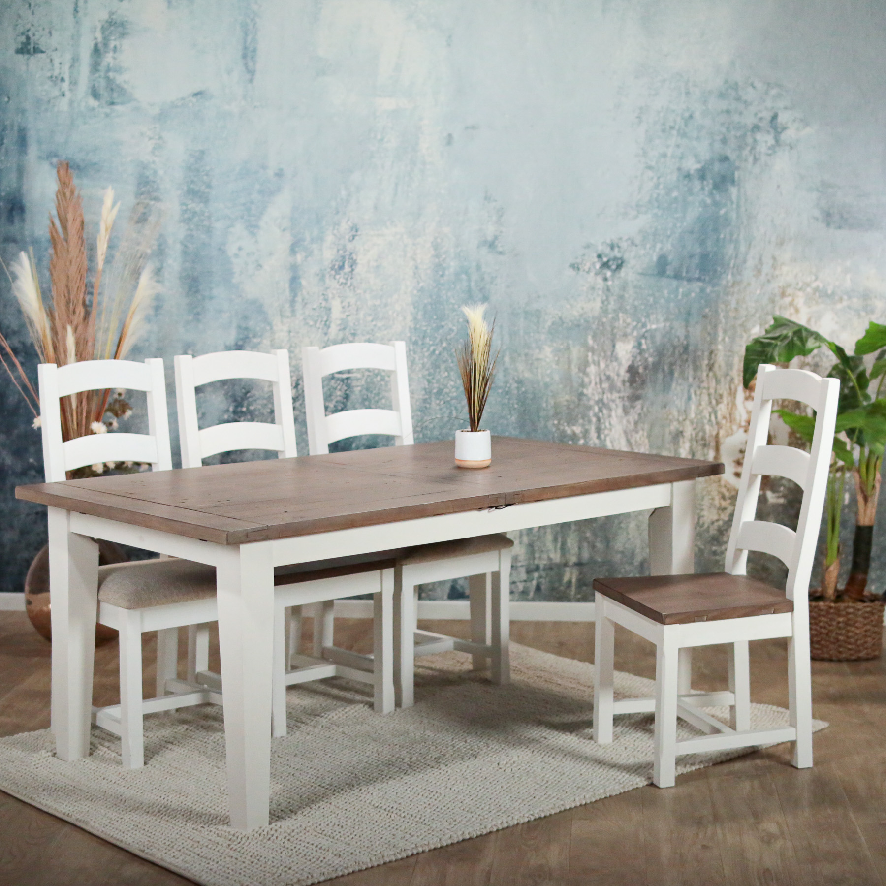 Table à manger extensible bois recyclé 140-180 BRISTOL