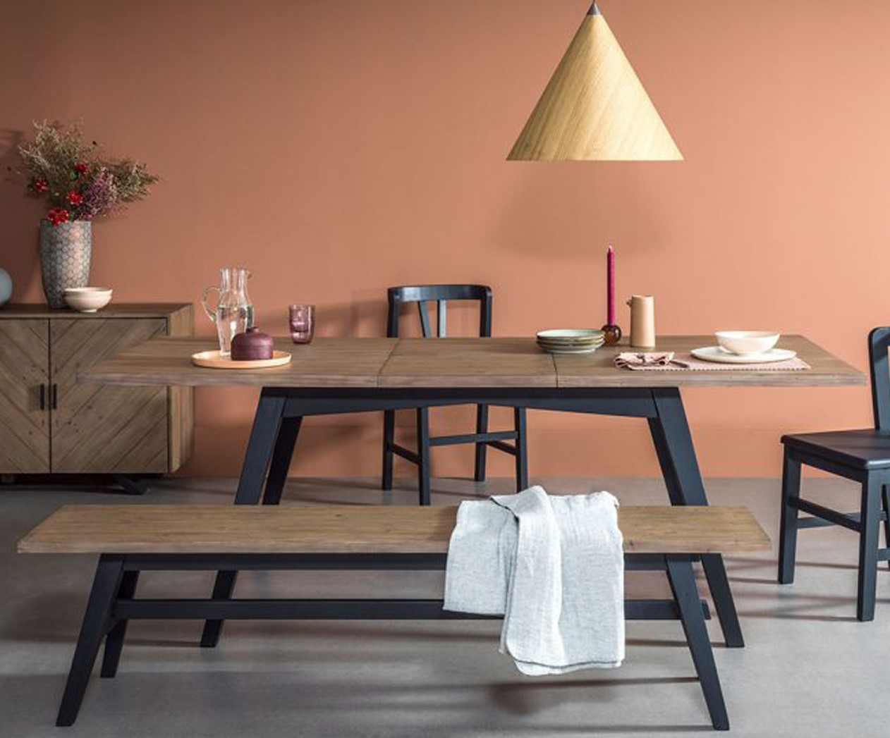 Table à manger extensible bois recyclé 170-220 cm VITTORIA