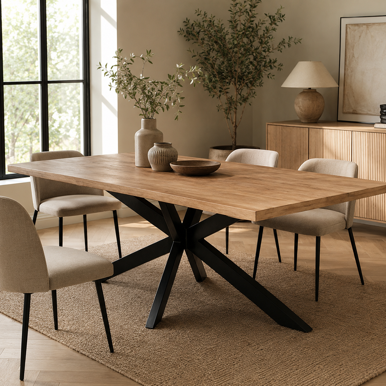 Table à manger rectangulaire bois de manguier 220 cm FULTON