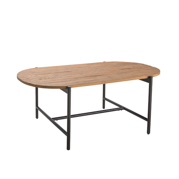 Table à manger teck recyclé bords arrondis 200 cm TRANI