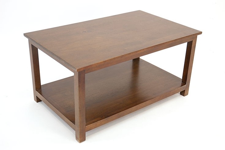 Table basse 2 niveaux hévéa L80xP50xH40cm TRADITION
