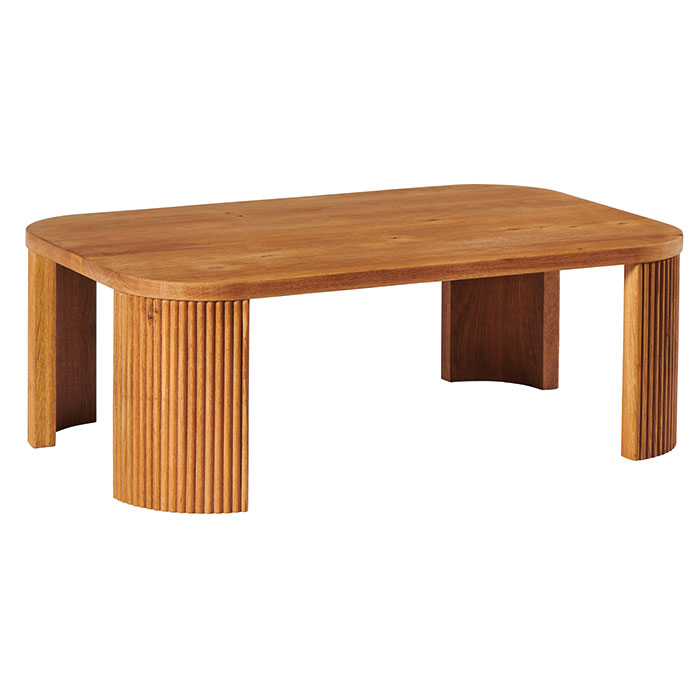 Table basse design chêne rainuré IENA
