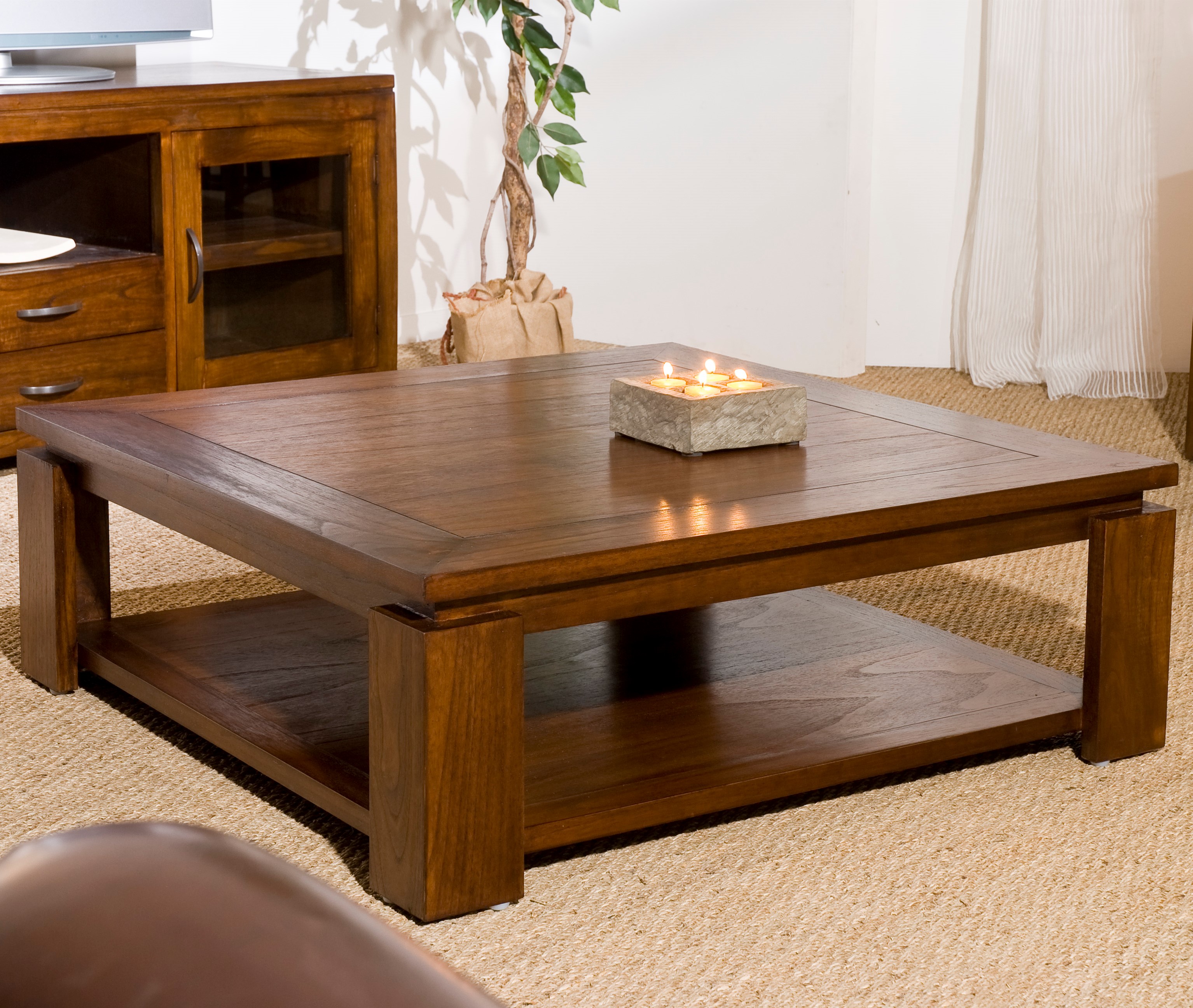 Table basse double plateau 90x90cm LOLA