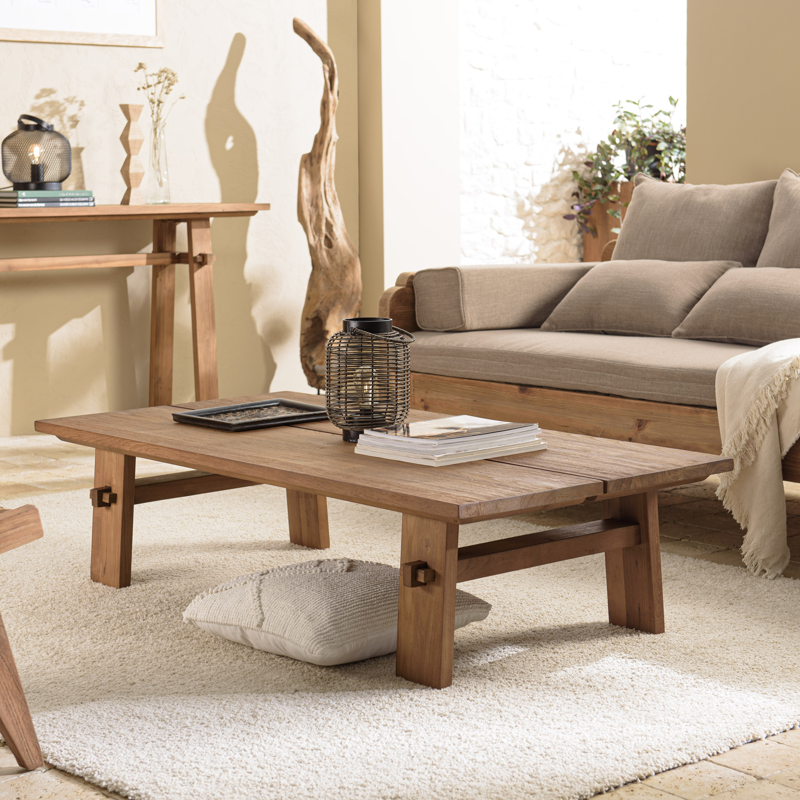 Table basse en bois recyclé 140 x 70 SWING