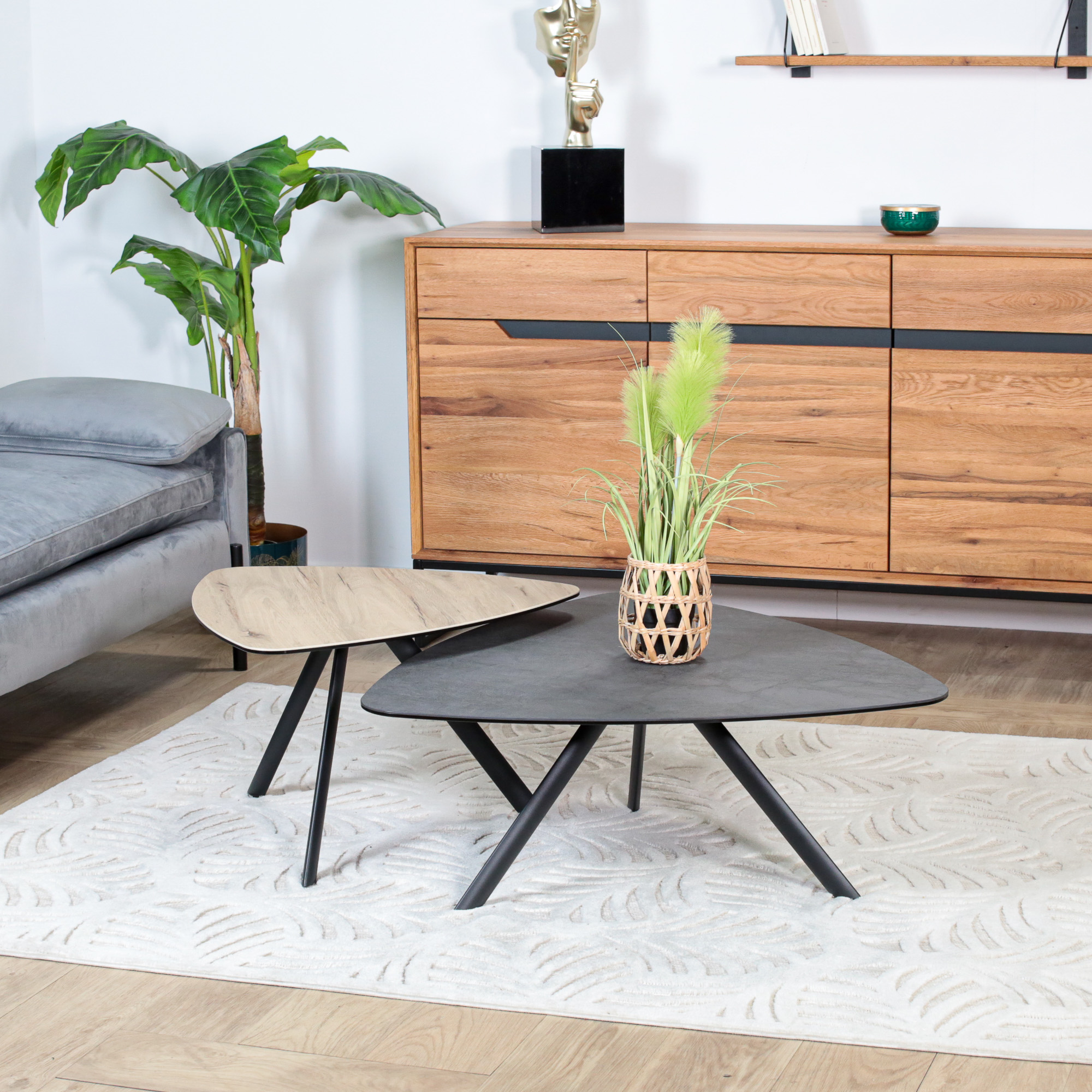 Table basse gigogne en céramique forme design (lot de 2 pièces) LOMBARDIE