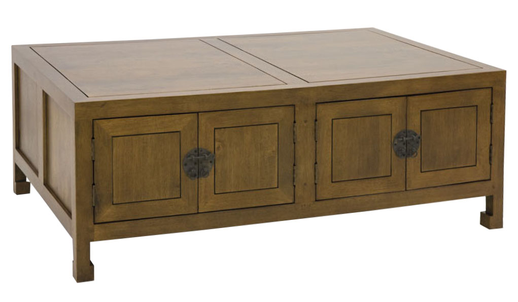 Table basse rectangle hévéa 125x75x46cm MAORI