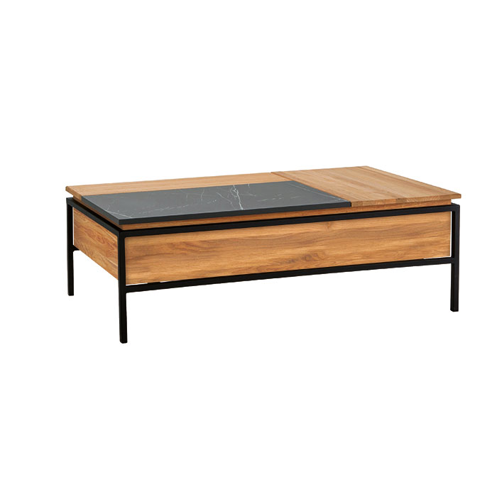 Table basse relevable style design en bois de chêne finition miel ESSEN