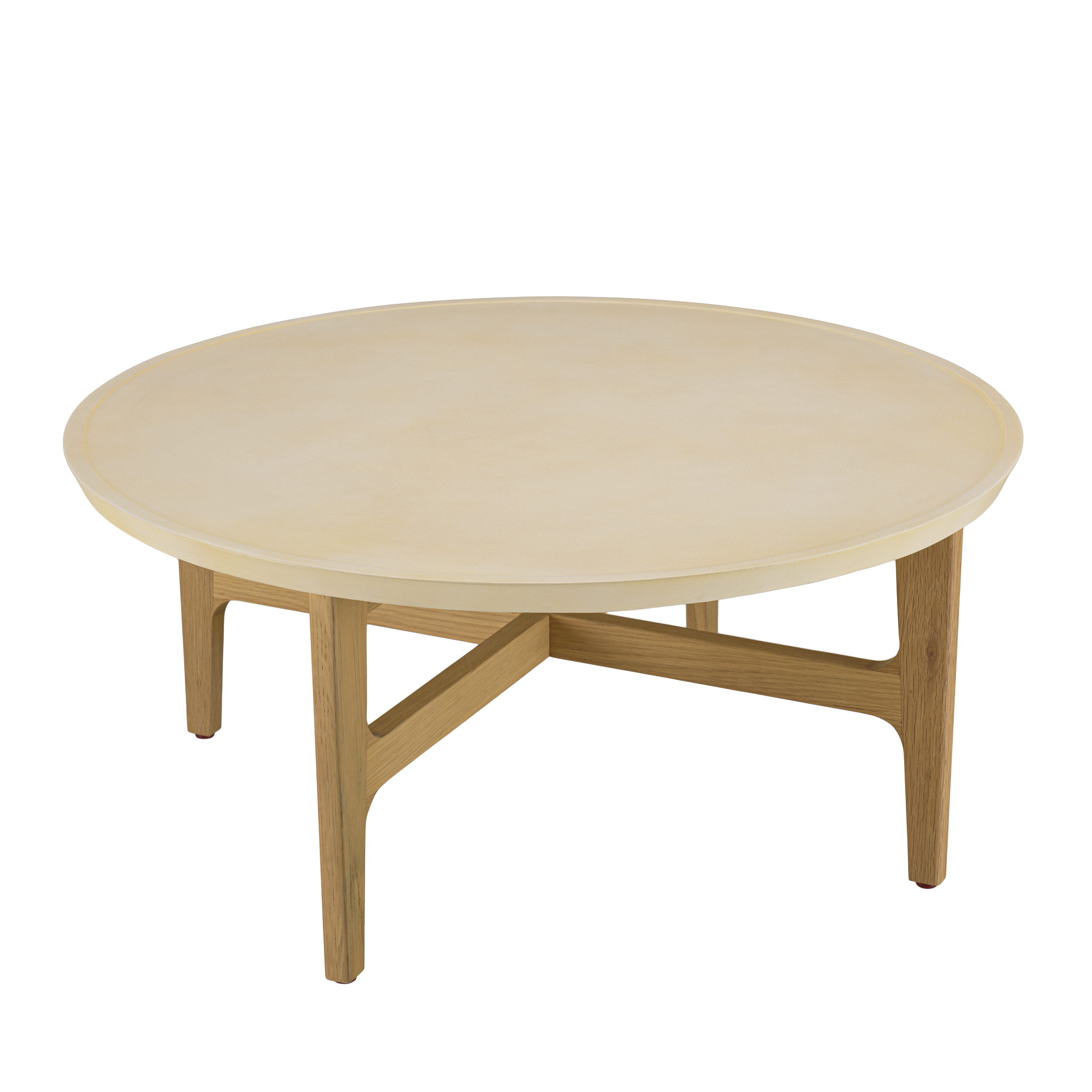 Table basse ronde en béton beige 90 cm BRASILIA
