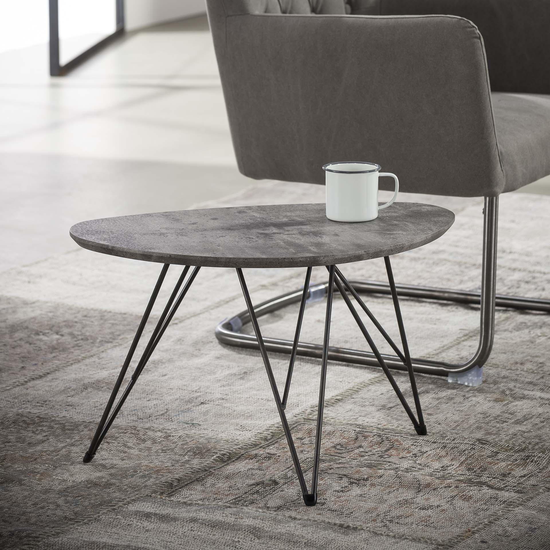 Table d'appoint grise effet béton PM HELSINKI