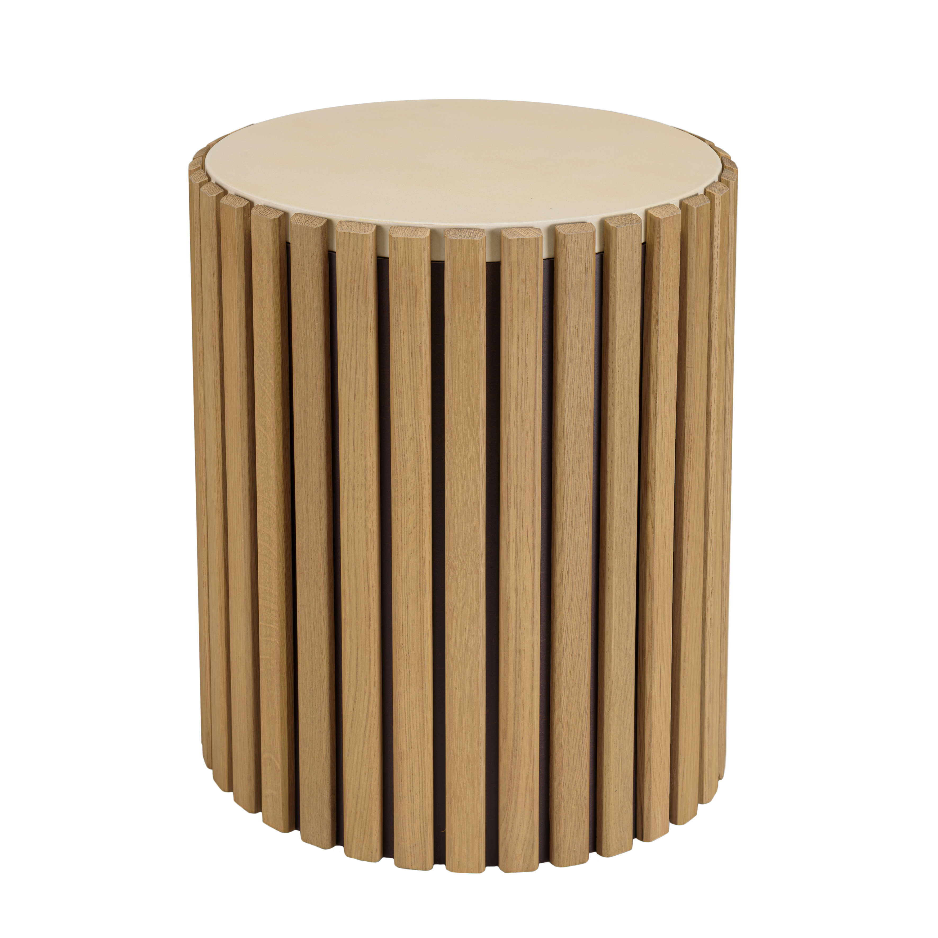Table d'appoint ronde chêne et béton 44 cm BRASILIA