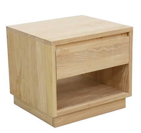 Table de Chevet / Bout de Canapé Hévéa 1 tiroir, 1 niche basse 50x50x50cm BALTIC