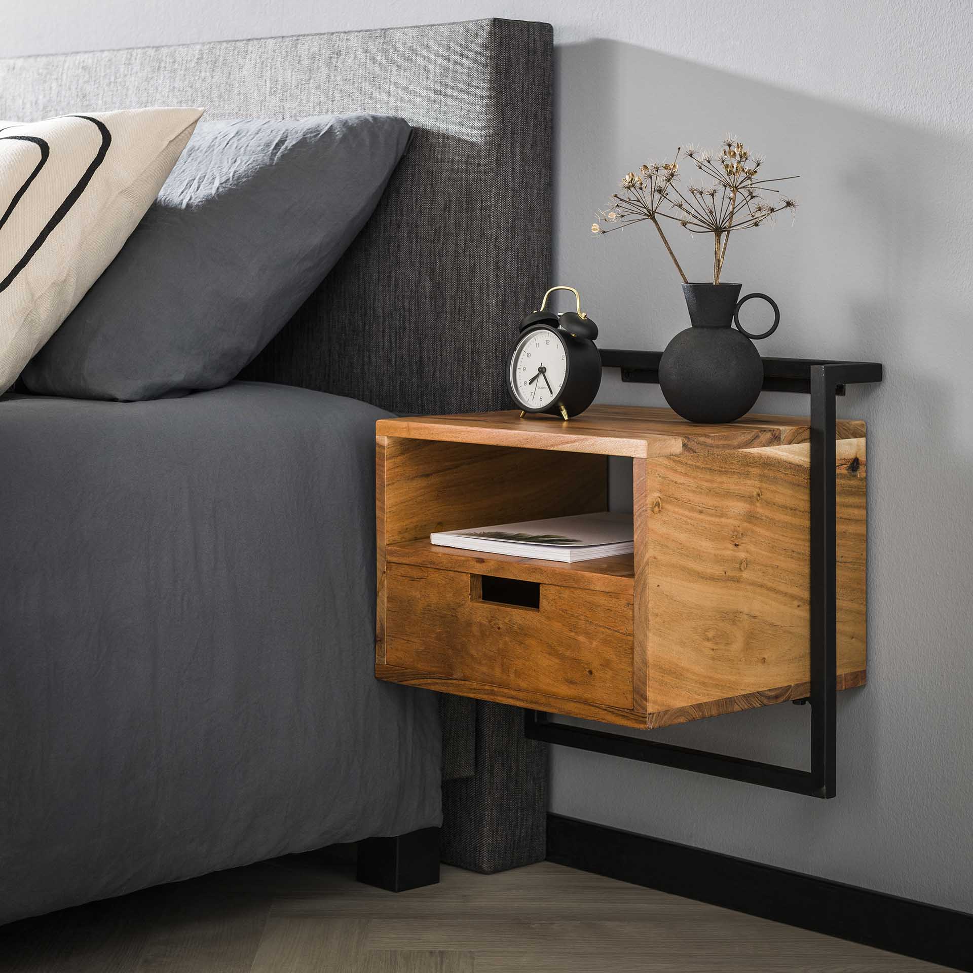Table de chevet suspendue moderne en bois MELBOURNE