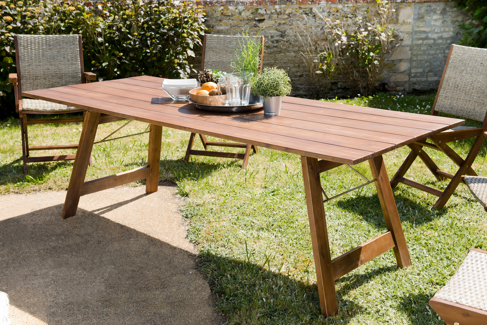 Table de jardin 10 personnes acacia 220x90 SUMMER
