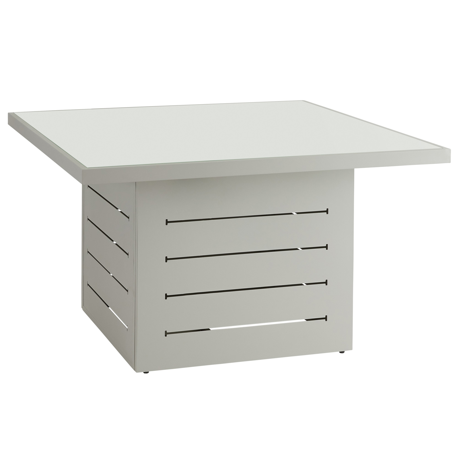 Table de jardin carrée en aluminium gris et en verre LANZAROTE