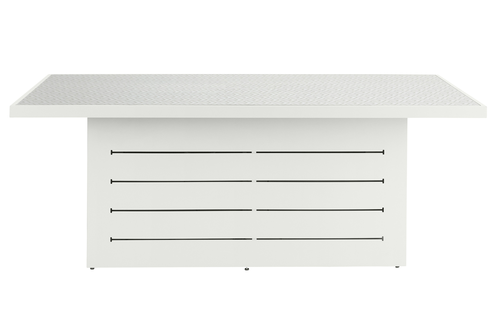 Table de jardin en aluminium blanc avec motifs graphiques MAJORQUE