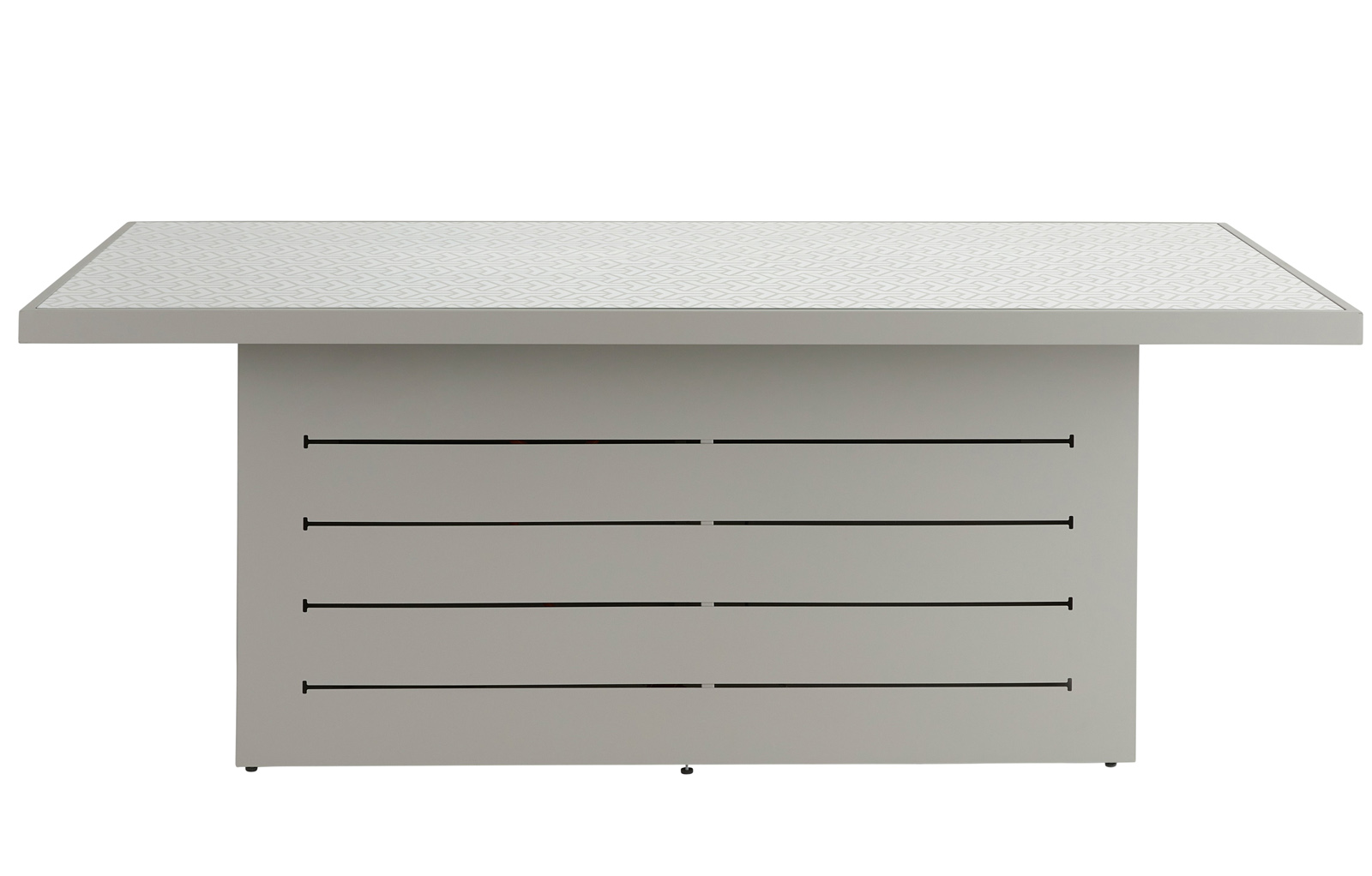 Table de jardin en aluminium gris et motifs graphiques LANZAROTE