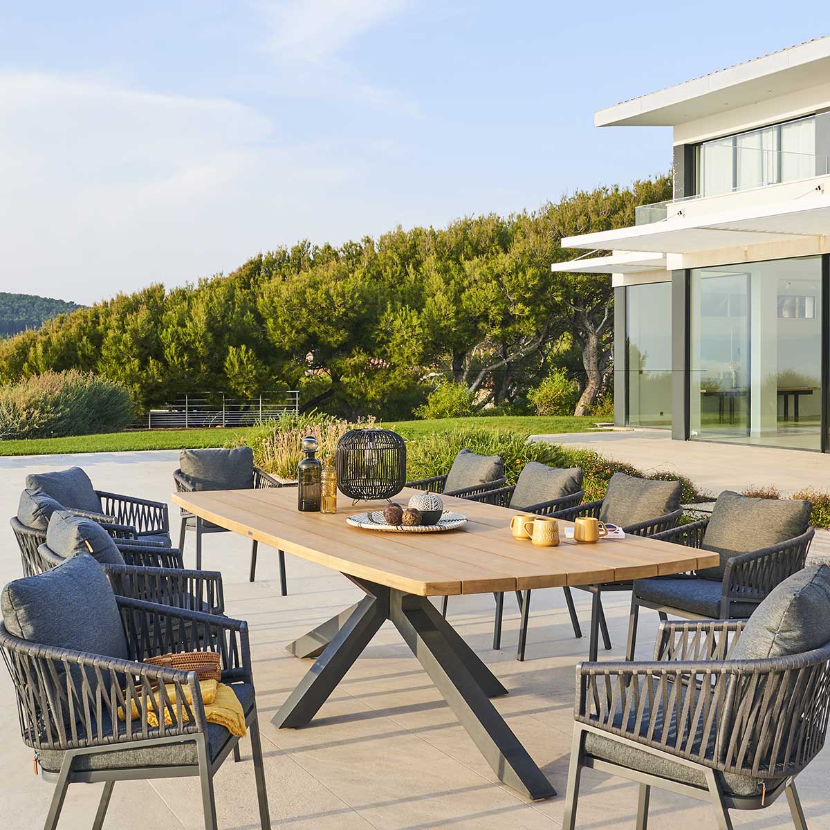 Table de jardin en bois d'acacia et aluminium 260 cm IBIZA